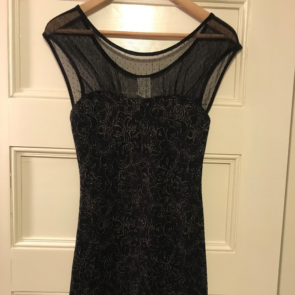 Black and Gold Free People Bodycon Dress